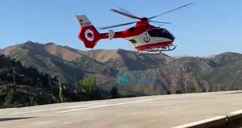 Şırnak’taki yaralı çoban Helikopter Ambulansı ile hastaneye getirildi